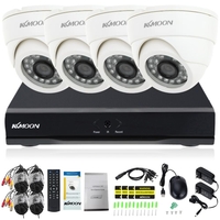 KKmoon 8ch Channel Full 960H / D1 800TVL Surveillance CCTV DVR Système de sécurité P2P Cloud Onvif Network Enregistreur vidéo numérique + 4 * Appareil intérieur + 4 * 60ft Cable