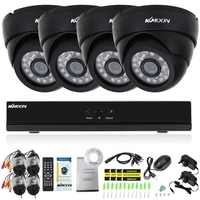 KKmoon 8CH Channel Full 960H / D1 800TVL Surveillance CCTV Système de sécurité DVR HD P2P Cloud Onvif Enregistreur vidéo numérique en réseau + 4 * Appareil photo intérieur infrarouge Doom + 4 * 60ft Support de câble IR-CUT Night Vision Plug and Pl