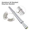KKmoon Aluminium Anneau Sizer Mandrin Anneau Métallique Sizer Finger Sizing Stick Mandrel Tool avec Ring Sizer Jauge Set Ruban à mesurer pour la mesure de la taille de l