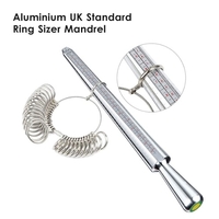 KKmoon Aluminium Anneau Sizer Mandrin Anneau Métallique Sizer Finger Sizing Stick Mandrel Tool avec Ring Sizer Jauge Set Ruban à mesurer pour la mesure de la taille de l