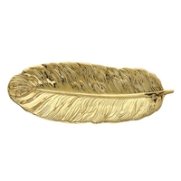 KKmoon Feuille Plaque Réaliste Plume Plateau Table Décoration Céramique Bijoux Anneau Bibelot Plat Titulaire Décoratif Plateau De Service pour Fruit Snack Dessert Bijoux