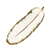 KKmoon Feuille Plaque Réaliste Plume Plateau Table Décoration Céramique Bijoux Anneau Bibelot Plat Titulaire Décoratif Plateau De Service pour Fruit Snack Dessert Bijoux