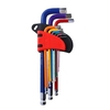 KKmoon Jeu de clés Allen à bras long 9 clés universelles de tailles différentes L-Key Kit de clés hexagonales métriques en acier au chrome-vanadium (rouge)