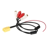 KKmoon Mini 6 broches Adaptateur ISO Aux Line Out 4 Cinch Kabel 4 Fiche RCA pour VW Seat Skoda Blaupunkt VDO Audi Ford