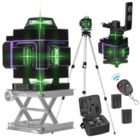 KKmoon outil de niveau multifonctionnel 16 lignes ligne horizontale verticale 3 ° autonivelant avec 1.5M support de trépied de barre d