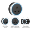 KKmoon Prises de rail universelles à 3 broches Prises de courant Adaptateur Prise de courant pour rail Prise de courant électrique polyvalente Prise murale coulissante avec anneau LED bleu