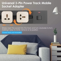 KKmoon prises de voie universelles à 3 broches prise de courant prise de courant prise de voie mobile électrique polyvalente adaptateur de piste d