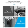 KKmoon Smart Fingerprint Padlock 300mAh Rechargeable Keyless 10 Sets Fingerprints IP65 Étanche Antivol Sécurité Cadenas Porte Bagages Extérieur (Noir)