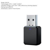 KN318 BT 5.1 adaptateur récepteur audio 3.5mm AUX Jack USB Dongle musique Portable sans fil BT adaptateur pour voiture PC TV casque