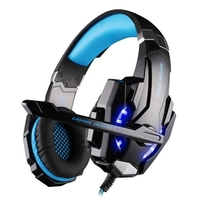 KOTION EACH G9000 3.5mm Gaming Headset Over Ear Game Headset Bruit Cancellation Earphone with Mic LED Light Volume Control for PS4 Laptop Tablet Mobile Phones Desktop PC Desktop PC