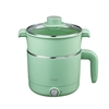 KRIBEE Électrique Hot Pot Cuiseur de Nouilles Rapide 1.2L Mini Pot en Acier Inoxydable avec Contrôle de la Température/Support PP Parfait pour Ramen/Oeuf/Pâtes/Dumpling/Soupe/Porridge/Graue D