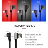 L Type Micro USB Câble de Données TPE Tissu Tressé Charge Rapide Stable Câble de Charge de Transmission de Données pour Android Samsung Nokia Sony Huawei
