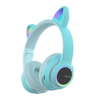 L450 Over Ear Music Casque Glowing Cat Ear Casque 7 Couleurs Lumières respiratoires Pliable Sans Fil BT5.0 Écouteur avec Micro AUX IN TF Carte Lecteur MP3 pour PC Ordinateur Portable Téléphone Mobile