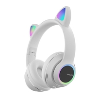 L450 Over Ear Music Casque Glowing Cat Ear Casque 7 Couleurs Lumières respiratoires Pliable Sans Fil BT5.0 Écouteur avec Micro AUX IN TF Carte Lecteur MP3 pour PC Ordinateur Portable Téléphone Mobile