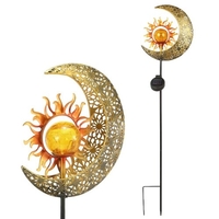 La lune solaire et le sol solaire ont inséré la lumière de pelouse de ménage de patio de lampe insérée
