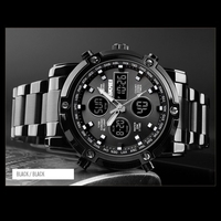 La montre en acier de la mode multifonctionnelle trois temps grand cadran d
