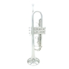 LADE Trompette Bb B Flat Plaqué Argent Brass Exquis avec Gants Embouchure Brosse Tissu Strap