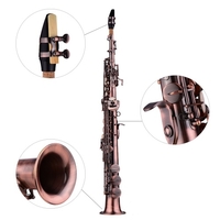 Lade WSS-899 Saxophone Soprano Saxophone droit professionnel en bronze rouge