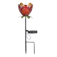Lampe à flamme de lanterne à gazon à fleurs à DEL solaire