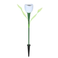 Lampe à gazon en tulipe douce à énergie solaire DC2V 0.1W