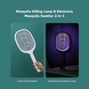 Lampe anti-moustiques intelligente et tapette à moustiques électronique Tapette à moustiques à choc électrique portative 2 en 1 Batte anti-moustiques rechargeable
