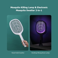 Lampe anti-moustiques intelligente et tapette à moustiques électronique Tapette à moustiques à choc électrique portative 2 en 1 Batte anti-moustiques rechargeable