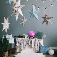 Lampe créative de lune imprimée en 3D avec lampe étoilée LED Night Control Touch Control 15cm / 5.9in avec support pour enfants filles anniversaire Thanksgiving cadeaux de Noël