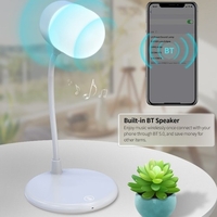 Lampe de bureau à commande tactile Lampe à gradation continue avec haut-parleur BT 5.0 3 modes de couleur Aucune prise en charge du scintillement Charge sans fil 5W,  vert
