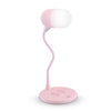 Lampe de bureau à commande tactile Lampe à gradation continue avec haut-parleur BT 5.0 3 modes de couleur sans prise en charge du scintillement Charge sans fil 5W,  rose