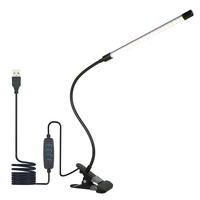 Lampe de bureau à pince à LED Dimmable Lampe de lecture à angle d