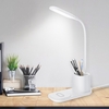 Lampe de bureau FLS avec chargeur sans fil Lampe de bureau flexible à intensité variable à 360 ° avec 2 modes de couleur/porte-stylo Lampe de lecture à commande tactile