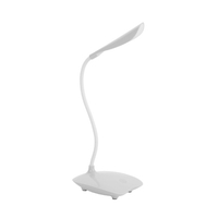 Lampe de bureau LED rechargeable Charge USB portable et plug-in Tuyau flexible à 360 ° Lampe de lecture Étudiants Enfants Lumière douce Lampe de table à commande tactile pour les yeux