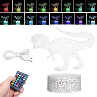 Lampe de illusion de lumière de nuit menée par dinosaure 3D