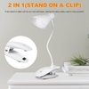 Lampe de lecture à pince à LED Clip sur lampe à piles,  lampe de livre rechargeable par USB,  lampe de chevet tactile à intensité variable,  lampe de bureau portable avec une bonne protection des yeux
