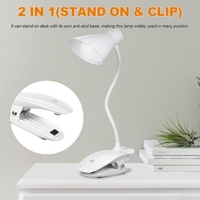 Lampe de lecture à pince à LED Clip sur lampe à piles,  lampe de livre rechargeable par USB,  lampe de chevet tactile à intensité variable,  lampe de bureau portable avec une bonne protection des yeux