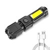 Lampe de poche rechargeable à LED Mini-ordinateur portable Lampe de poche Zoom lumière de camping haute avec lumière latérale
