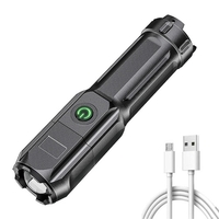 Lampe de poche rechargeable à LED Mini-ordinateur portable Lampe de poche Zoom lumière de camping haute lumière