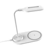 Lampe de table à LED Lampe de table Chargeur sans fil Contrôle tactile sensible / Luminosité réglable à 3 niveaux / Fonctionne par USB / Tube flexible flexible Portable pour les étudiants de l