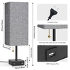 Lampe de table de chevet Tomshine double USB et prise