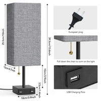 Lampe de table de chevet Tomshine double USB et prise