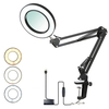 Lampe de table flexible à pince Tomshine avec 8x loupe bras oscillant LED dimmable lampe de bureau