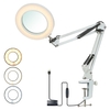 Lampe de table flexible à pince Tomshine avec 8x loupe bras oscillant LED dimmable lampe de bureau