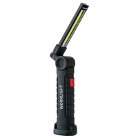 Lampe de travail à LED COB Lampe de poche pliable rotative rechargeable USB Lampe de poche portable à 5 modes avec base magnétique pour éclairage de camping de réparation de voiture d