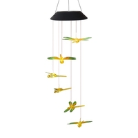 Lampe solaire carillon à vent 6 couleurs changeantes LED libellule colorée / transparente transparente soleil / lune