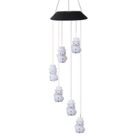 Lampe solaire de carillon de vent 6 couleurs changeant bonhomme de neige / flocon de neige / étoile de LED