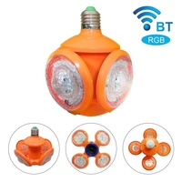 Lampe UFO de football déformable 220V E27 RGB avec haut-parleur intelligent BT