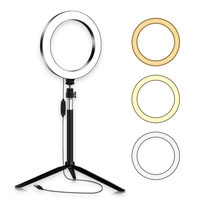 Lampe vidéo à anneau bi-couleur portable 20cm / 8 pouces Diammable 3200K-5500K