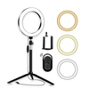 Lampe vidéo à anneau bi-couleur portable 20cm / 8 pouces Diammable 3200K-5500K