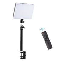 Lampe vidéo 38W avec support C-Clamp Bi-Color Temperature 3200-5500K Dimmable Brightness CRI 95 Ball Head Remote Control for Gaming Video Recording Video Conference Diffusion en direct