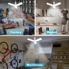 Lampes de garage à LED - Plafond de lumières de garage à intensité variable,  6000LM 6500K E27 / E26 Plafonniers de garage à LED avec 3 panneaux réglables pour garages,  atelier,  intérieur,  extérieur,  atelier et entrepôt,  zone complète